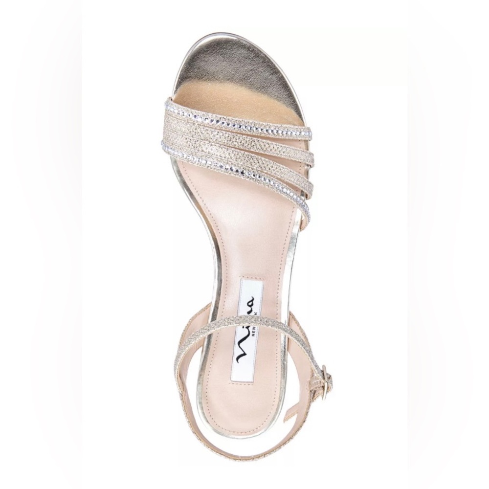 Nina Silver Rhinestone Sandal NIB